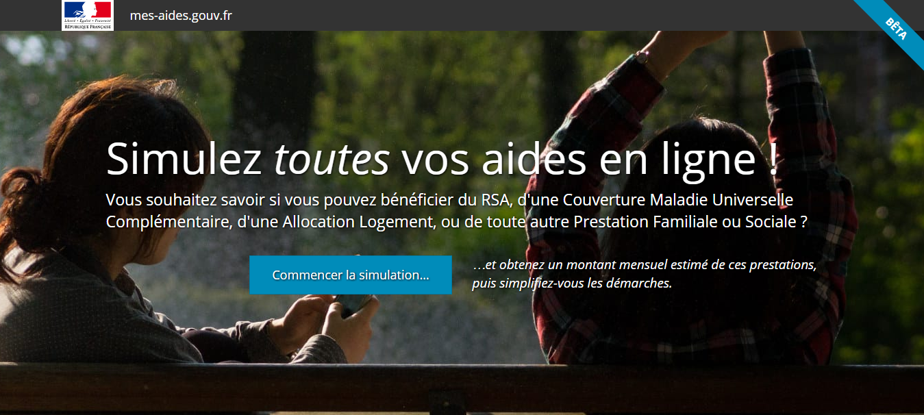 Beta site mes aides.gouv.fr